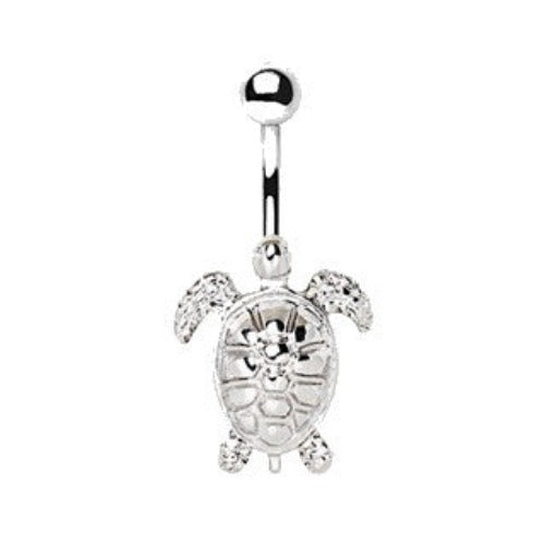 316L Stainless Steel Sea Turtle Navel Ring by Fashion Hut Jewelry