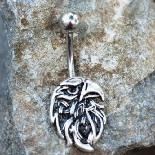 316L Stainless Steel Bald Eagle Navel Ring by Fashion Hut Jewelry