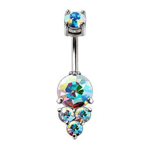 316L Stainless Steel Enchanted Aurora Borealis Navel Rings by Fashion Hut Jewelry