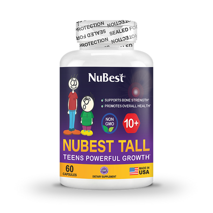 NuBest Tall 10+, Powerful Growth for Kids & Teens (10+), Milk Drinkers, 60 Capsules by NuBest Nutrition®