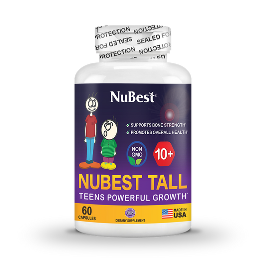 NuBest Tall 10+, Powerful Growth for Kids & Teens (10+), Milk Drinkers, 60 Capsules by NuBest Nutrition®