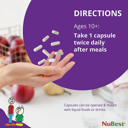 NuBest Tall 10+, Powerful Growth for Kids & Teens (10+), Milk Drinkers, 60 Capsules by NuBest Nutrition®