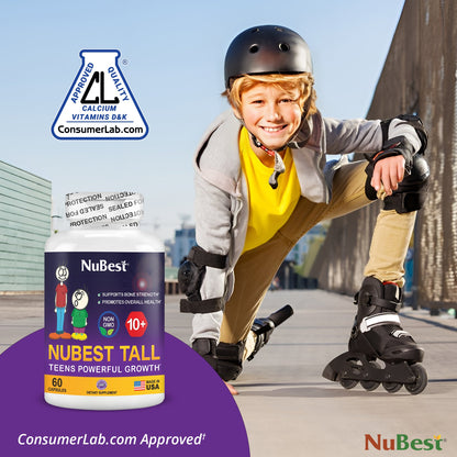 NuBest Tall 10+, Powerful Growth for Kids & Teens (10+), Milk Drinkers, 60 Capsules by NuBest Nutrition®