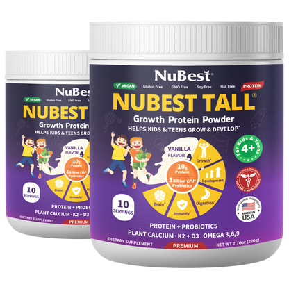 NuBest Tall Protein Vanilla Shake for Kids Ages 4+, 10 Vegan Servings by NuBest Nutrition®