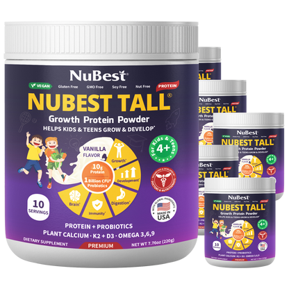 NuBest Tall Protein Vanilla Shake for Kids Ages 4+, 10 Vegan Servings by NuBest Nutrition®