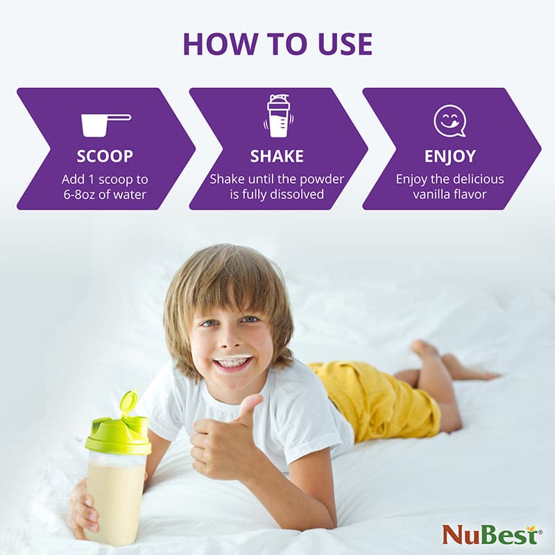 NuBest Tall Protein Vanilla Shake for Kids Ages 4+, 10 Vegan Servings by NuBest Nutrition®