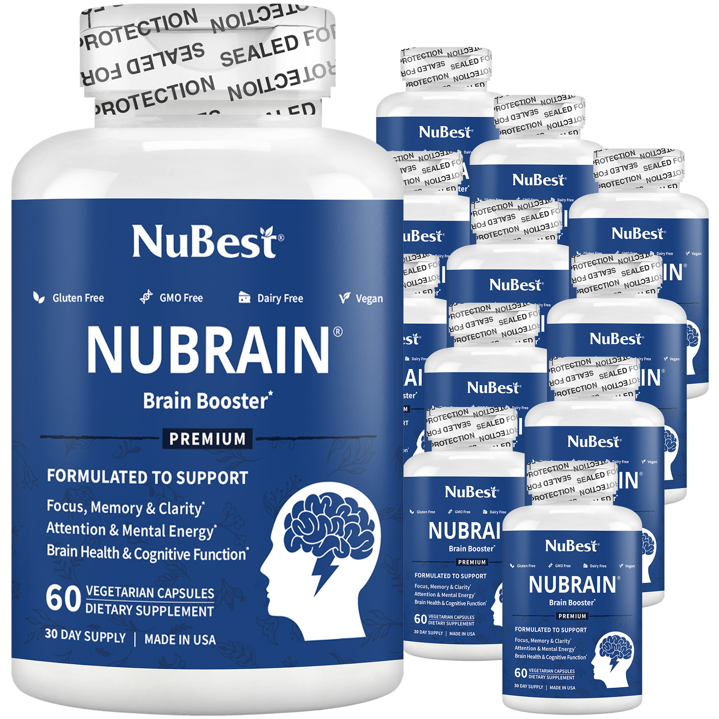 NuBrain, For Brain Health, Focus & Memory, 60 Vegan Capsules by NuBest Nutrition®