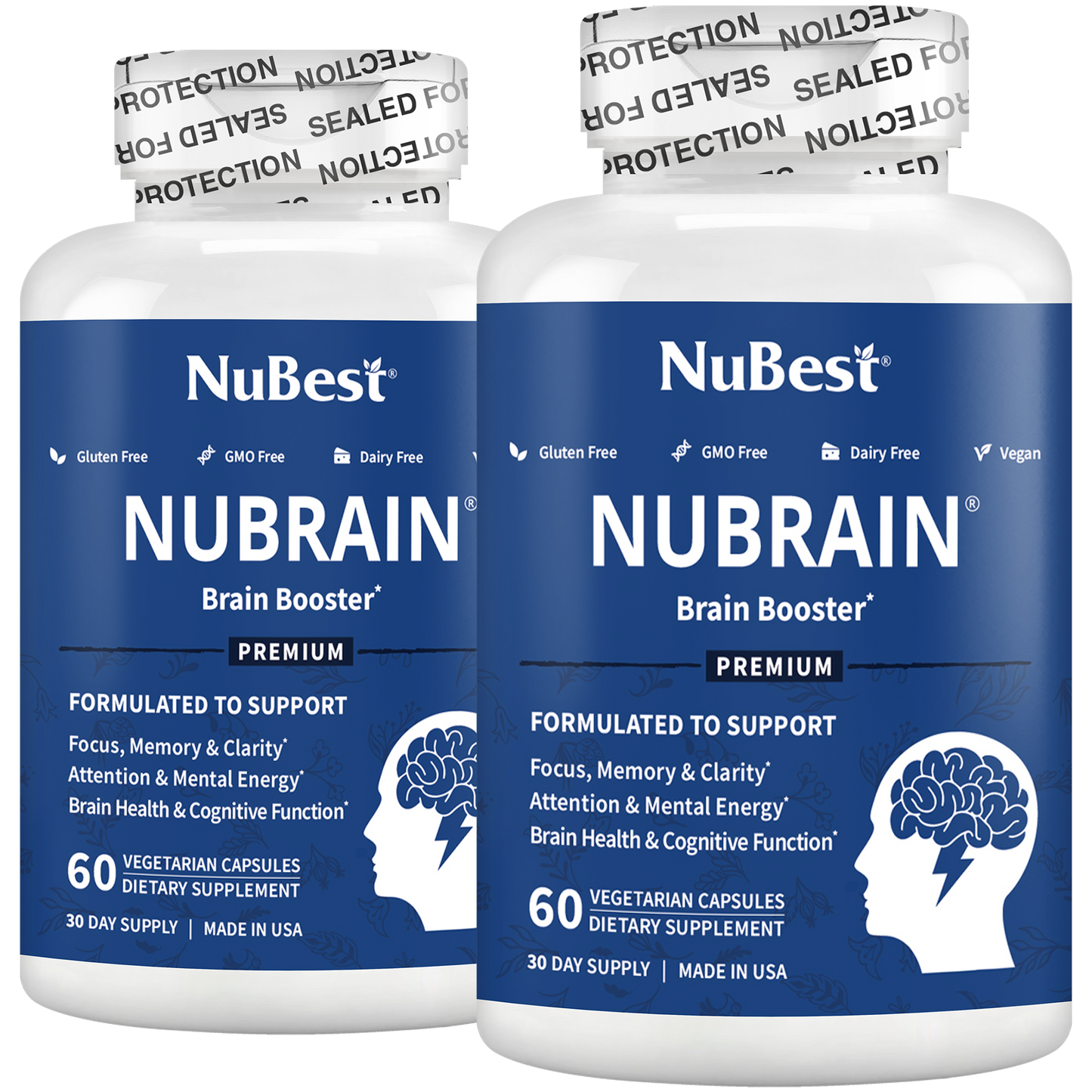 NuBrain, For Brain Health, Focus & Memory, 60 Vegan Capsules by NuBest Nutrition®