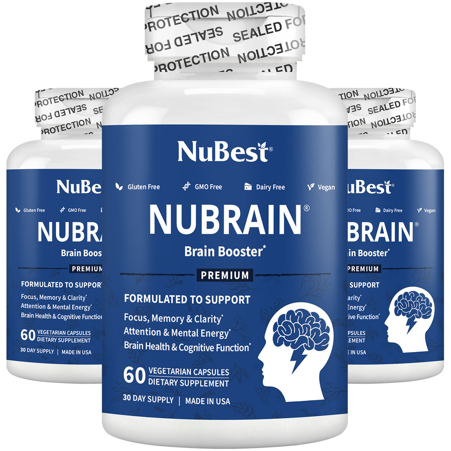 NuBrain, For Brain Health, Focus & Memory, 60 Vegan Capsules by NuBest Nutrition®