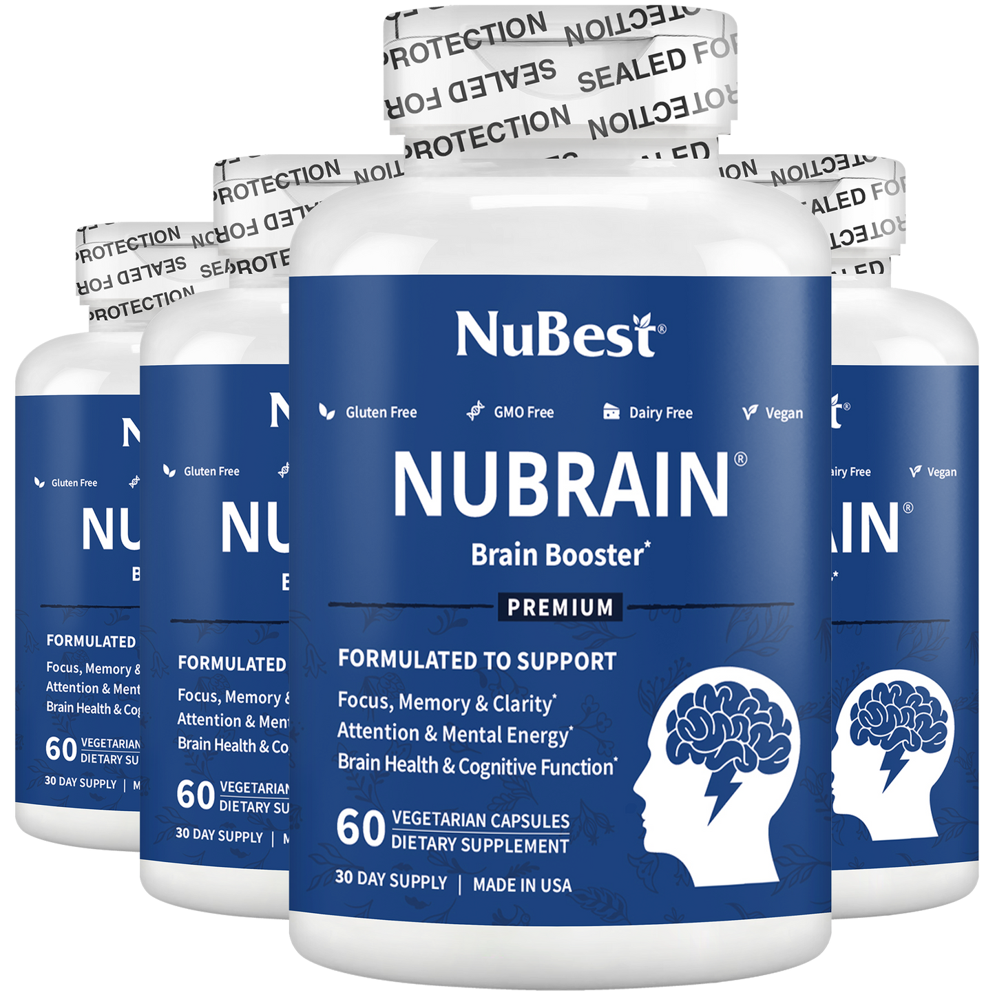 NuBrain, For Brain Health, Focus & Memory, 60 Vegan Capsules by NuBest Nutrition®