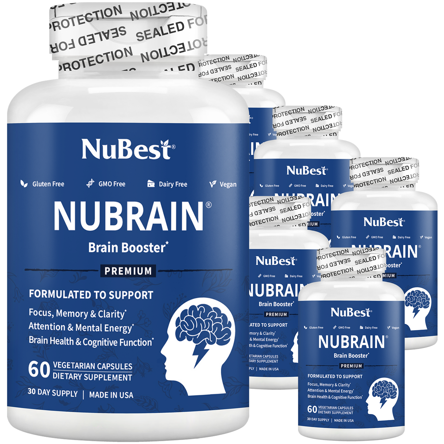 NuBrain, For Brain Health, Focus & Memory, 60 Vegan Capsules by NuBest Nutrition®