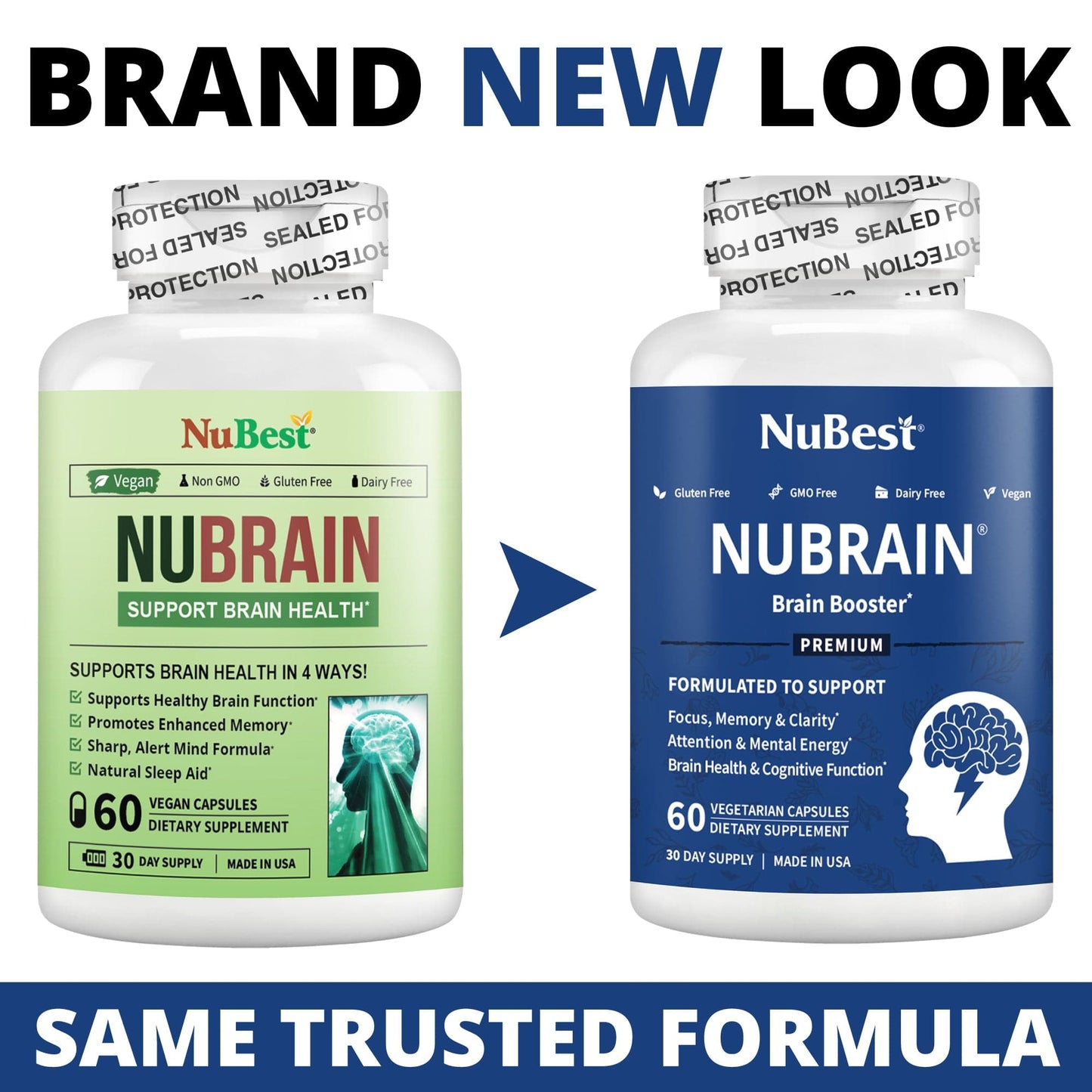 NuBrain, For Brain Health, Focus & Memory, 60 Vegan Capsules by NuBest Nutrition®