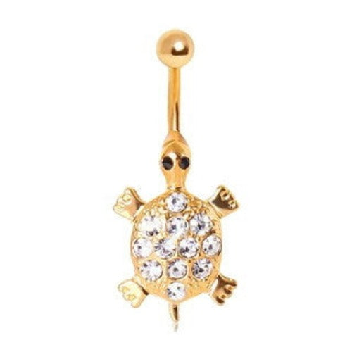 Sea Turtle Gemmed Navel Ring by Fashion Hut Jewelry