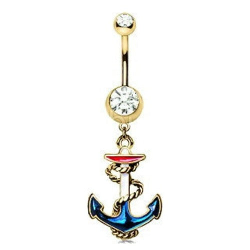 Vintage Anchor Dangle Navel Ring by Fashion Hut Jewelry