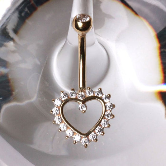 14Kt. Gold Navel Ring with Heart by Fashion Hut Jewelry