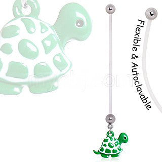 BioFlex Green Baby Turtle Pregnancy Navel Ring by Fashion Hut Jewelry