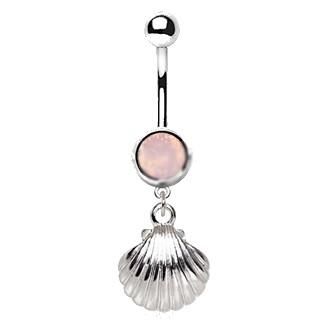 Seashell Dangle Navel Ring by Fashion Hut Jewelry