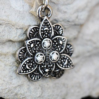 316L Stainless Steel Jeweled Vintage Lotus Dangle Navel Ring by Fashion Hut Jewelry