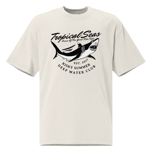 Oversized Sharky Deep Water Club faded t-shirt by Tropical Seas Clothing