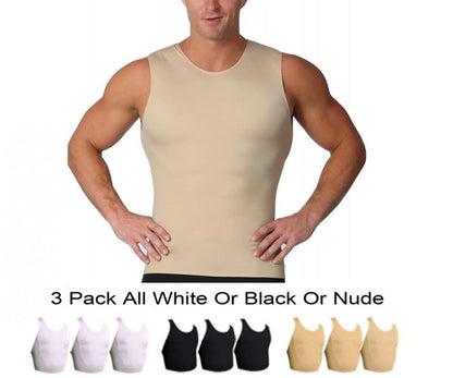 3 Pack Insta Slim Compression Sleeveless Crew Neck Tank TS00N3 by InstantFigure - InstaSlim - InstantRecoveryMD