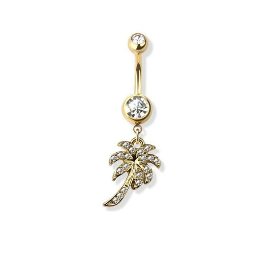 Palm Tree Navel Belly Ring by Fashion Hut Jewelry