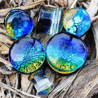 Oceanic Design Glass Saddle Plug by Fashion Hut Jewelry