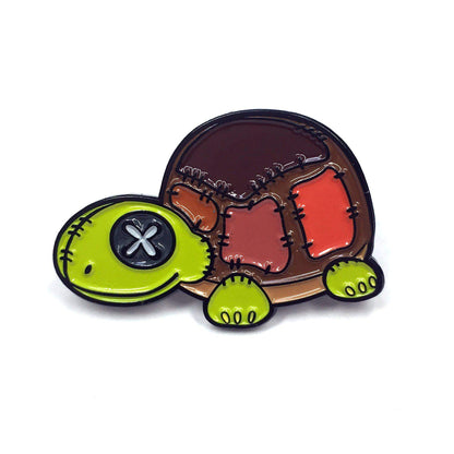 Plush Patchwork Turtle Pin by Kolorspun