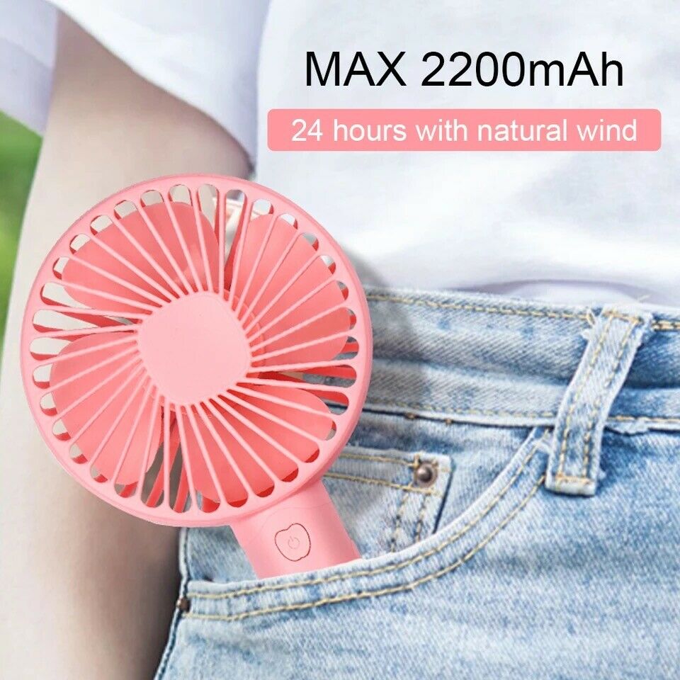 Portable Rechargeable Fan Mini Handy Fan Pocket Size Air Cooler USB w/ Battery by Plugsus Home Furniture