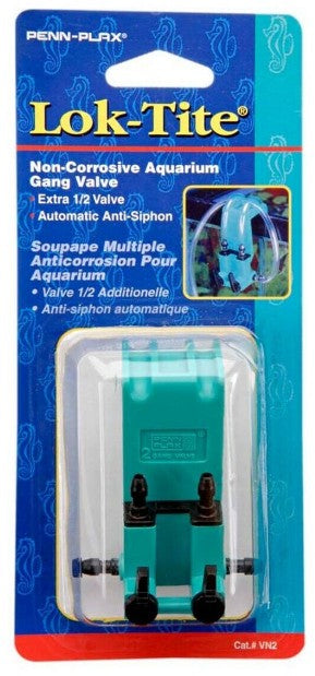 Penn Plax Lok-Tite Plastic Valve With Hanger 2 Gang Valve - Multi-Airline Control System for Aquariums by Dog Hugs Cat