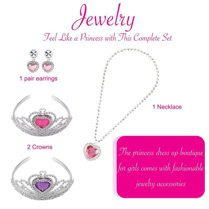 Princess Jewelry, Shoes and Tiara Set - Kids by Dress Up America