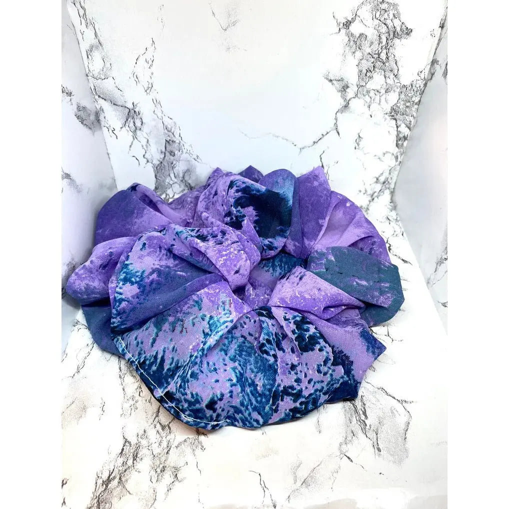 Purple Tie Dye Organza Scrunchie by Enchanted Scrunch