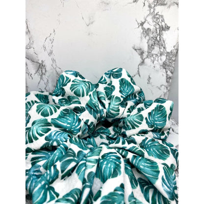 Monstera Leaf Bullet Scrunchie by Enchanted Scrunch