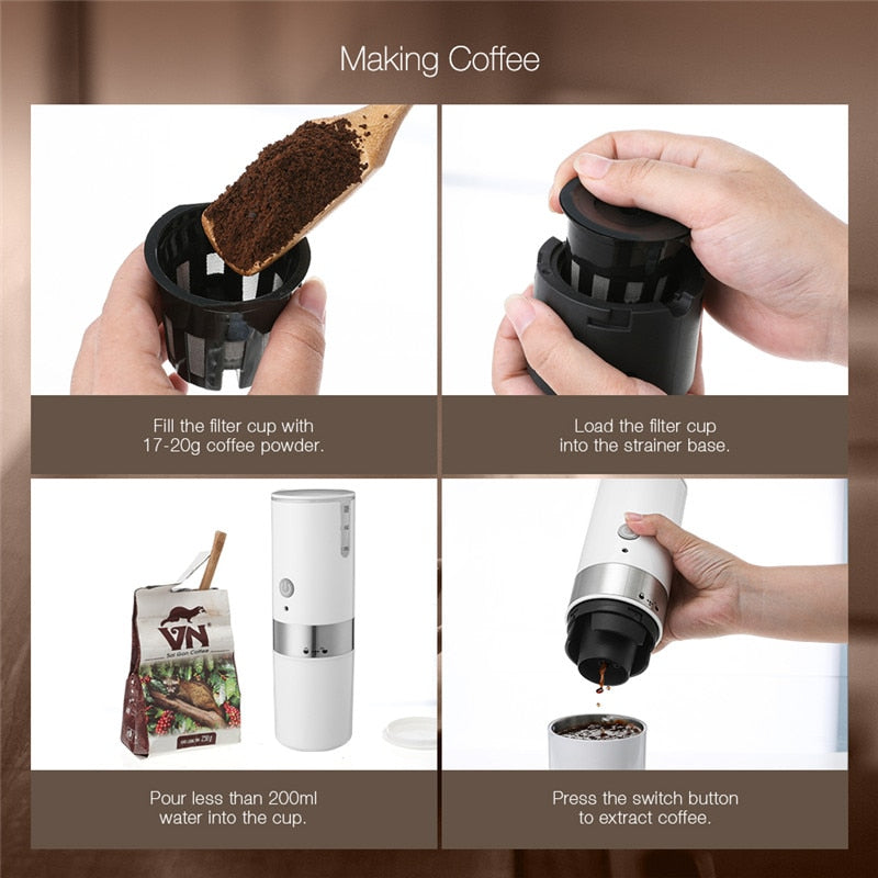 PORTABLE ESPRESSO COFFEE MAKER by Brown Shots Coffee