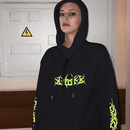 Neon Black Oversized Hoodie by White Market