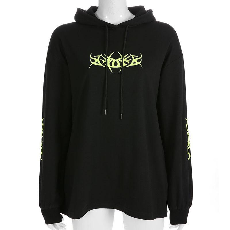 Neon Black Oversized Hoodie by White Market