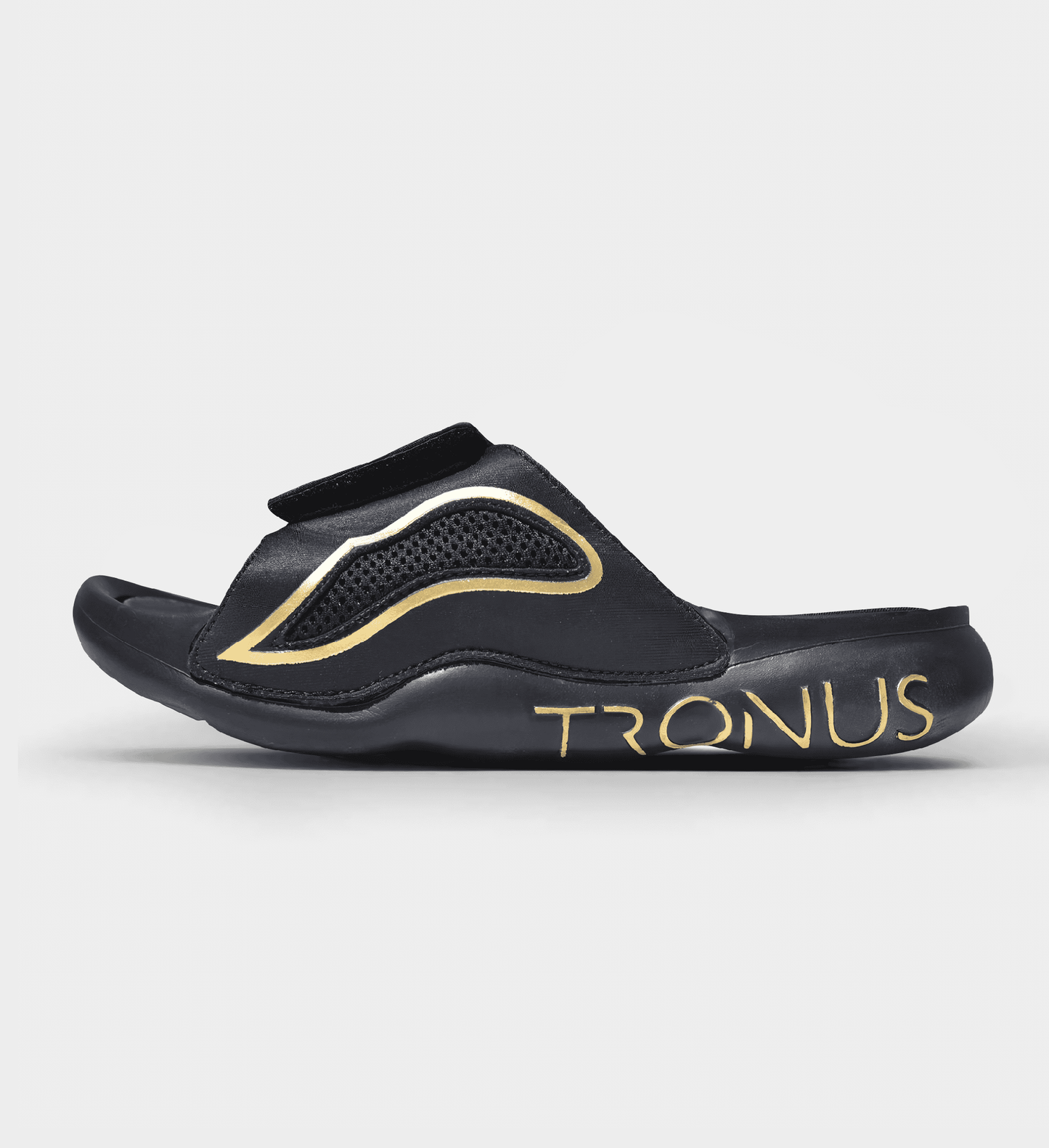 YOUTH LUXE SPORTS RECOVERY SLIDES BLACKOUT by TRONUS FOOTWEAR