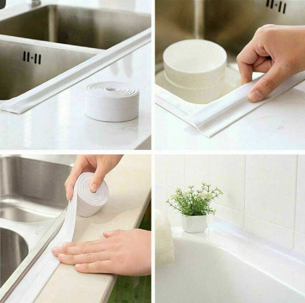 PVC Self Adhesive Caulk Sealing Strip Tape For Kitchen Wall Sink Toilet Bathroom by Plugsus Home Furniture