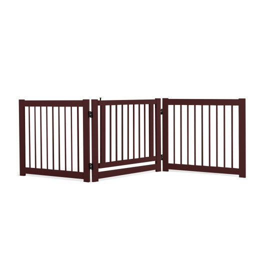 24 Inch Configurable Folding 3 Panel Wood Dog Fence by VYSN