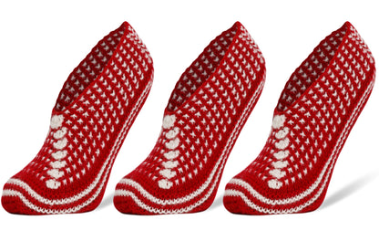 Crochet Slipper Socks for Women 3 Pairs Shoe Size 5-7 by Mars Outlet Store LLC