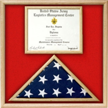 US Marine Corp Flag and Certificate Display Case/ award case. by The Military Gift Store