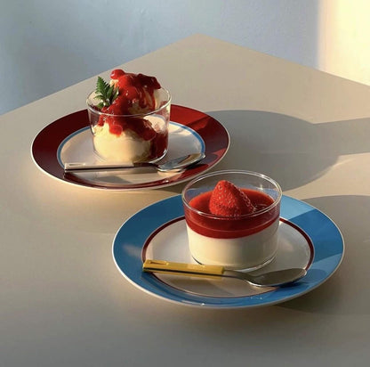 Retro Ceramic Salad Dessert Plate Set of 4 Pcs by INSPECIAL HOME