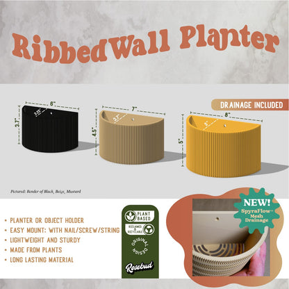 Ribbed Wall Planter by Rosebud HomeGoods