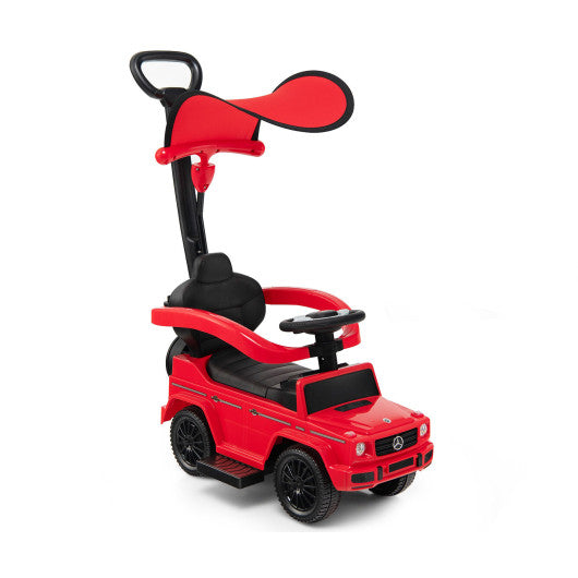 3-In-1 Ride on Push Car Mercedes Benz G350 Stroller Sliding Car with Canopy-Red by VYSN