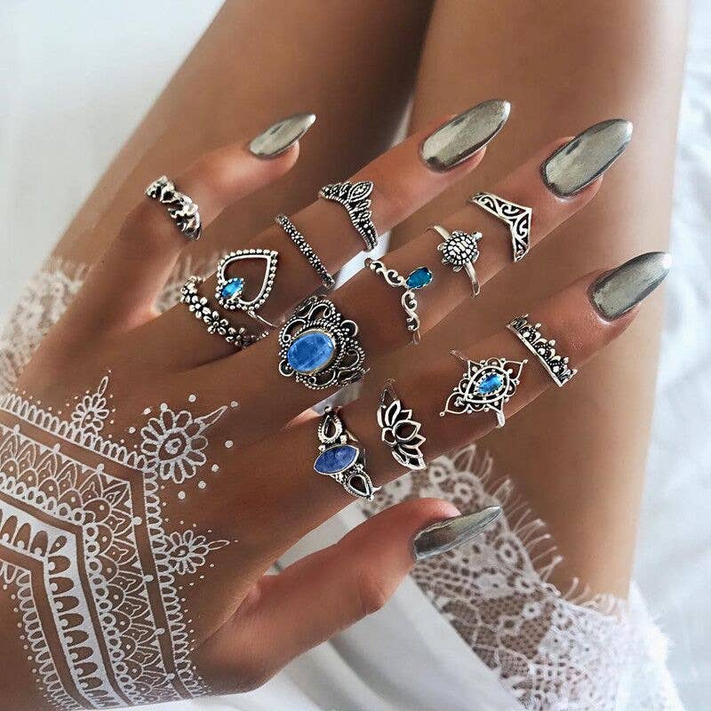 Vintage Women's 13 piece Rings Set by Fashion Hut Jewelry