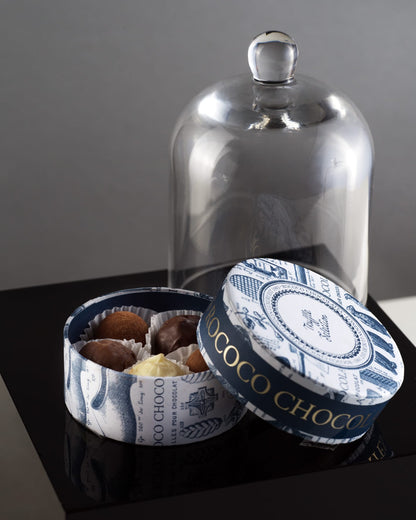 Rococo Mini Truffle Selection and Small Glass Cloche Gift Set by Novenary