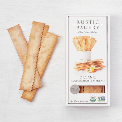 Rustic Bakery - 'Olive Oil & Sel Gris' Organic Sourdough Flatbread Crackers (6OZ) by The Epicurean Trader