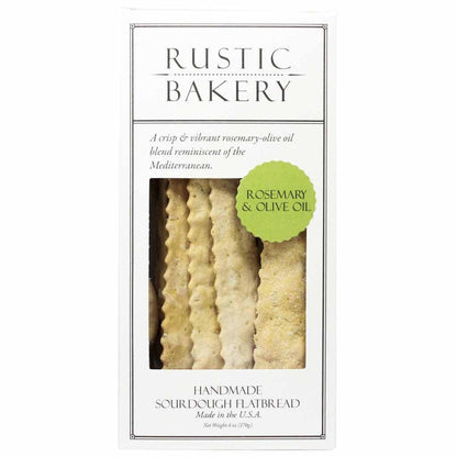 Rustic Bakery - 'Rosemary & Olive Oil' Organic Sourdough Flatbread Crackers (6OZ) by The Epicurean Trader