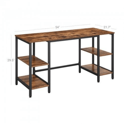 Rustic Computer Desk with 4 Shelves by Plugsus Home Furniture