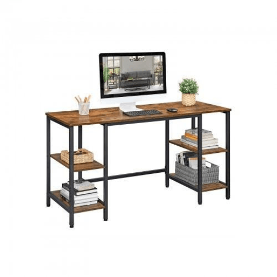 Rustic Computer Desk with 4 Shelves by Plugsus Home Furniture