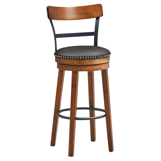 30.5 Inch 360-Degree Swivel Stools with Leather Padded Seat by VYSN